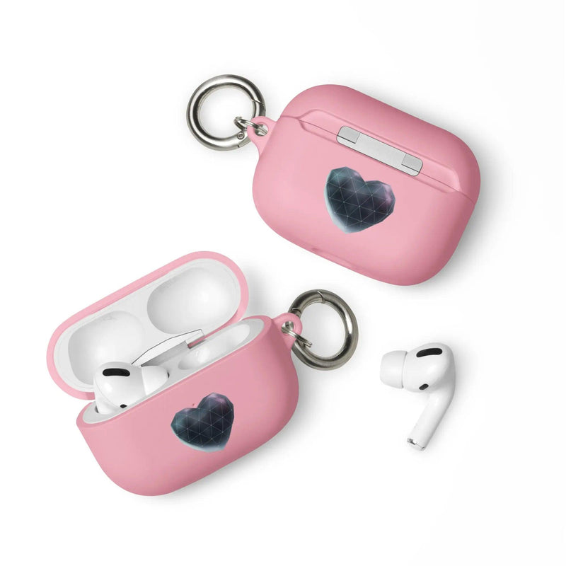 Load image into Gallery viewer, Heart Shaped Star Dust Shock Resistant 2-in-1 Tough AirPods Case with Metal Carabiner Various Colors CREATIVETECH