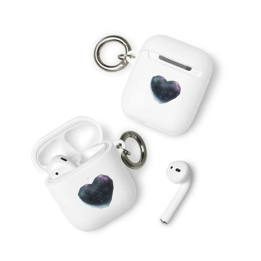 Heart Shaped Star Dust Shock Resistant 2-in-1 Tough AirPods Case with Metal Carabiner Various Colors CREATIVETECH