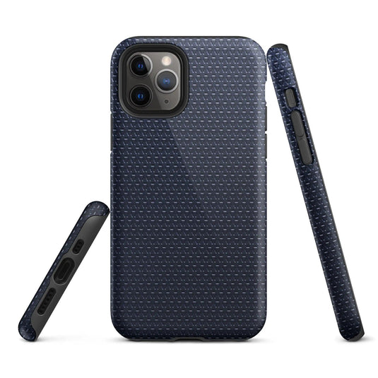 Industrial Blue Rubber Pattern Double Layered Impact Resistant Tough iPhone Case 3D Wrap Matte or Glossy Finish CREATIVETECH