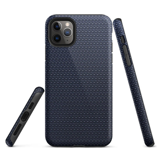 Industrial Blue Rubber Pattern Double Layered Impact Resistant Tough iPhone Case 3D Wrap Matte or Glossy Finish CREATIVETECH