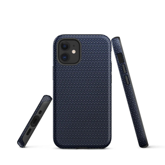 Industrial Blue Rubber Pattern Double Layered Impact Resistant Tough iPhone Case 3D Wrap Matte or Glossy Finish CREATIVETECH