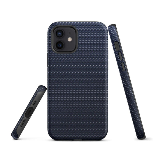 Industrial Blue Rubber Pattern Double Layered Impact Resistant Tough iPhone Case 3D Wrap Matte or Glossy Finish CREATIVETECH
