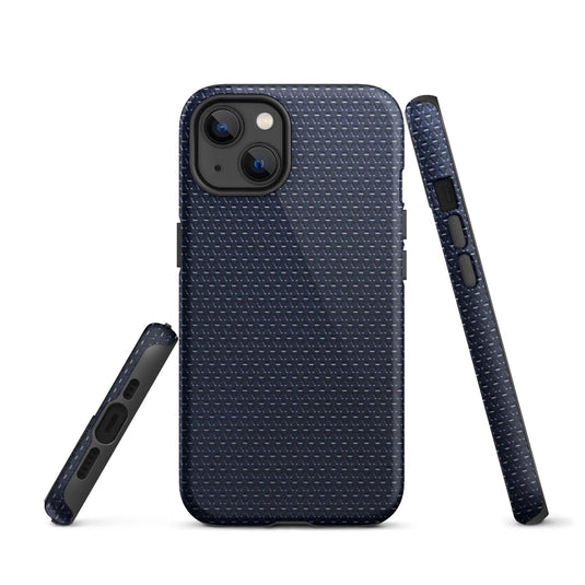 Industrial Blue Rubber Pattern Double Layered Impact Resistant Tough iPhone Case 3D Wrap Matte or Glossy Finish CREATIVETECH