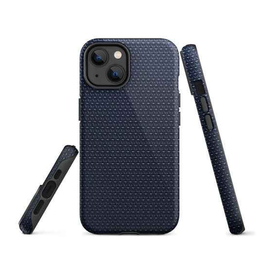 Industrial Blue Rubber Pattern Double Layered Impact Resistant Tough iPhone Case 3D Wrap Matte or Glossy Finish CREATIVETECH