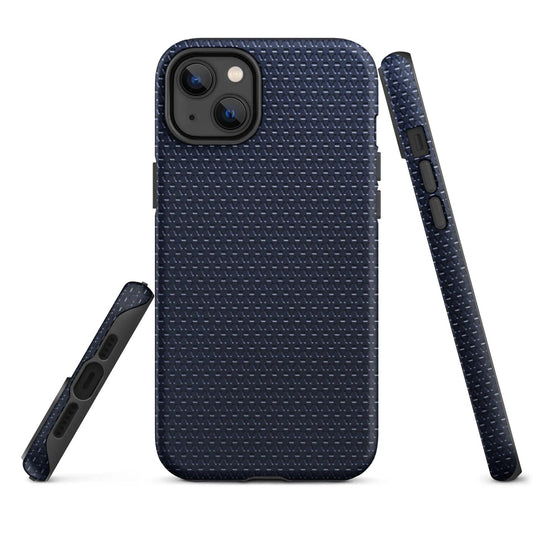 Industrial Blue Rubber Pattern Double Layered Impact Resistant Tough iPhone Case 3D Wrap Matte or Glossy Finish CREATIVETECH