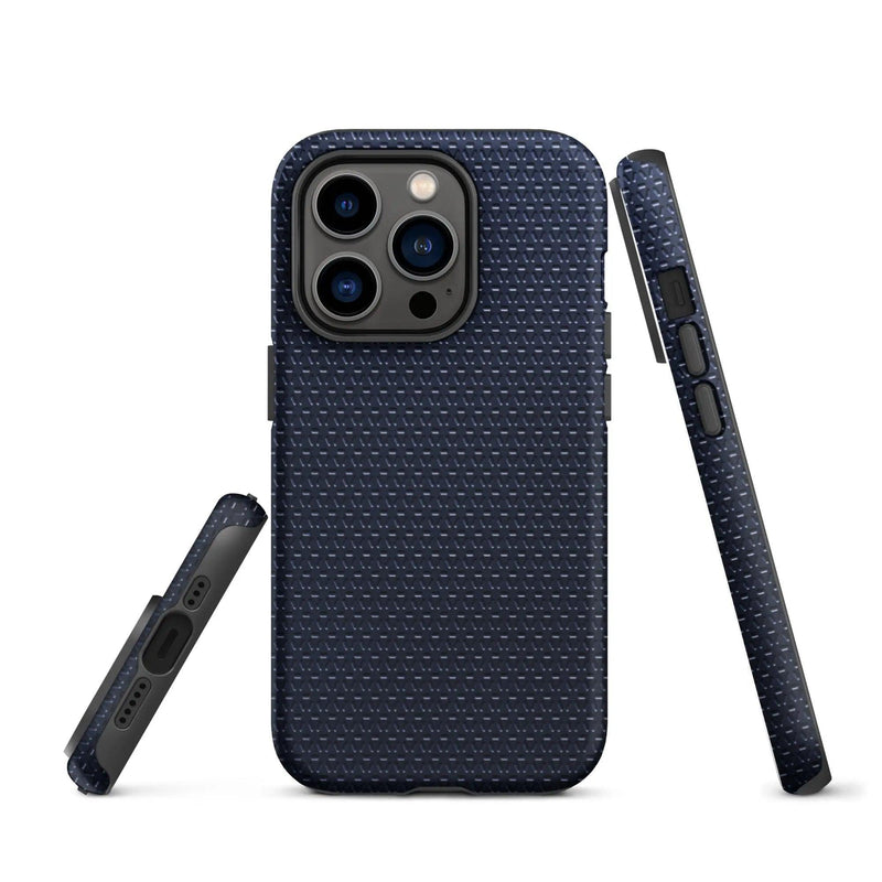 Load image into Gallery viewer, Industrial Blue Rubber Pattern Double Layered Impact Resistant Tough iPhone Case 3D Wrap Matte or Glossy Finish CREATIVETECH