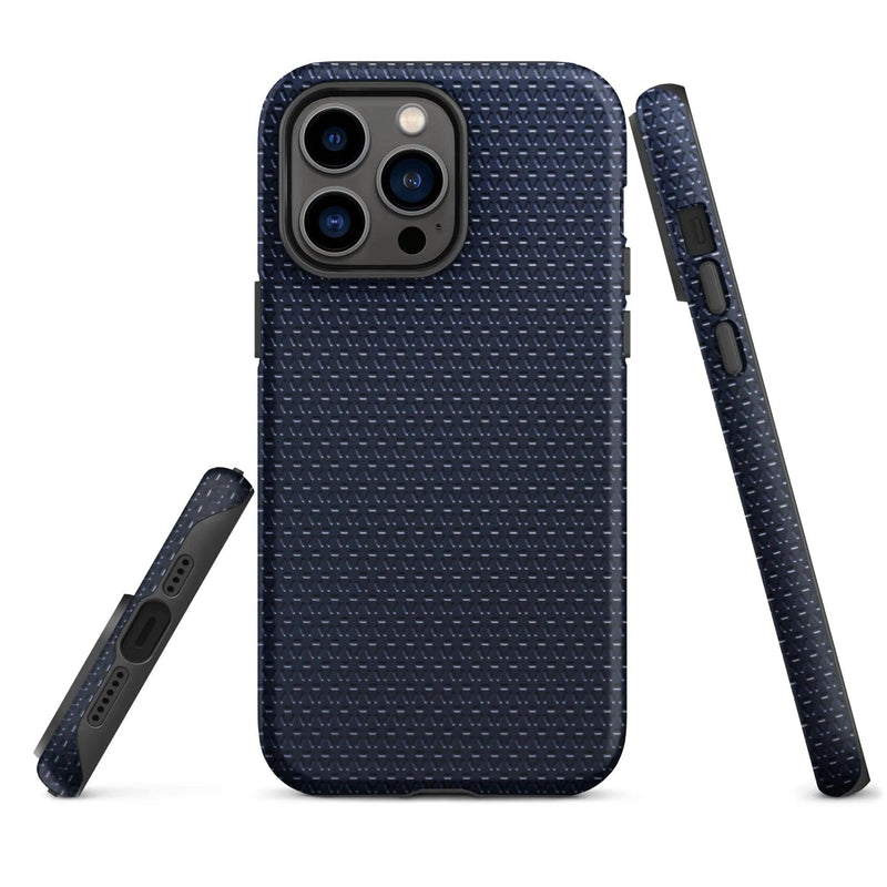 Load image into Gallery viewer, Industrial Blue Rubber Pattern Double Layered Impact Resistant Tough iPhone Case 3D Wrap Matte or Glossy Finish CREATIVETECH