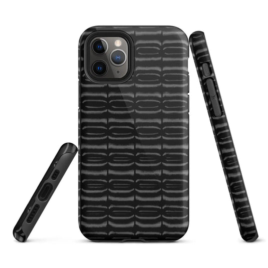 Industrial Carbon Graphite Black Double Layered Impact Resistant Tough iPhone Case 3D Wrap Matte or Glossy Finish CREATIVETECH