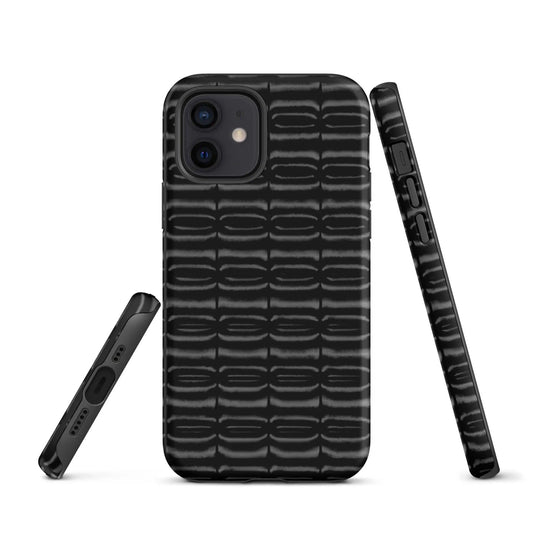 Industrial Carbon Graphite Black Double Layered Impact Resistant Tough iPhone Case 3D Wrap Matte or Glossy Finish CREATIVETECH