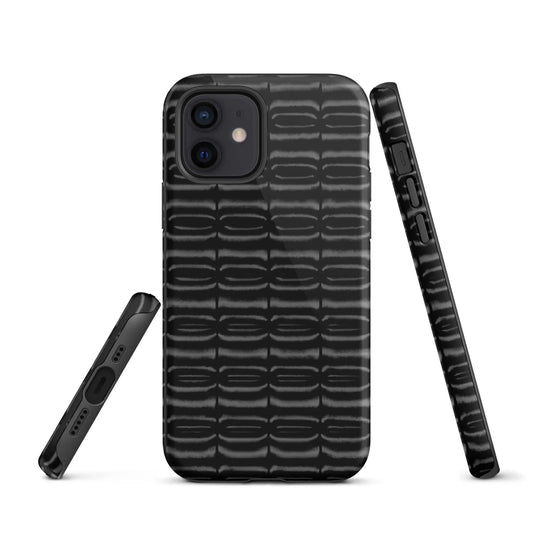 Industrial Carbon Graphite Black Double Layered Impact Resistant Tough iPhone Case 3D Wrap Matte or Glossy Finish CREATIVETECH