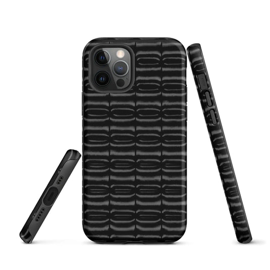Industrial Carbon Graphite Black Double Layered Impact Resistant Tough iPhone Case 3D Wrap Matte or Glossy Finish CREATIVETECH