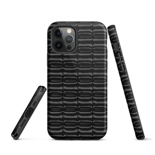 Industrial Carbon Graphite Black Double Layered Impact Resistant Tough iPhone Case 3D Wrap Matte or Glossy Finish CREATIVETECH