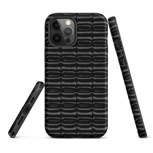 Industrial Carbon Graphite Black Double Layered Impact Resistant Tough iPhone Case 3D Wrap Matte or Glossy Finish CREATIVETECH