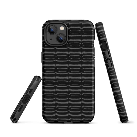 Industrial Carbon Graphite Black Double Layered Impact Resistant Tough iPhone Case 3D Wrap Matte or Glossy Finish CREATIVETECH