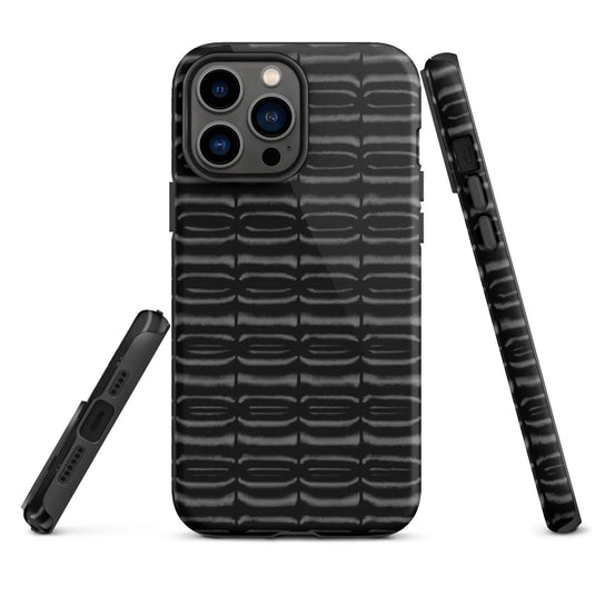 Industrial Carbon Graphite Black Double Layered Impact Resistant Tough iPhone Case 3D Wrap Matte or Glossy Finish CREATIVETECH