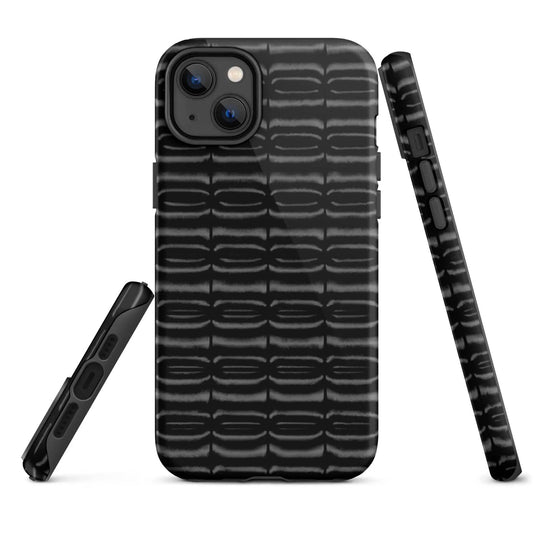 Industrial Carbon Graphite Black Double Layered Impact Resistant Tough iPhone Case 3D Wrap Matte or Glossy Finish CREATIVETECH