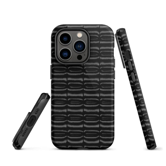 Industrial Carbon Graphite Black Double Layered Impact Resistant Tough iPhone Case 3D Wrap Matte or Glossy Finish CREATIVETECH
