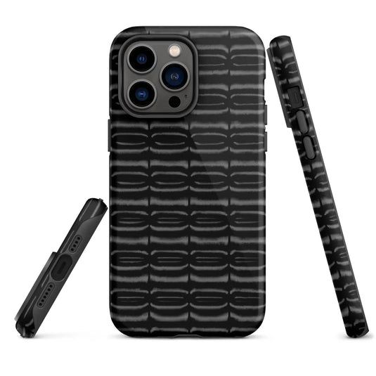Industrial Carbon Graphite Black Double Layered Impact Resistant Tough iPhone Case 3D Wrap Matte or Glossy Finish CREATIVETECH
