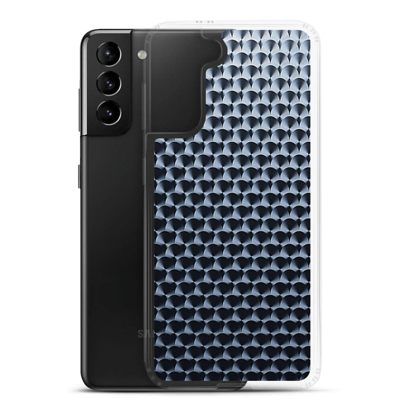 Load image into Gallery viewer, Industrial Dark Black Hammered Metal Flexible Clear Samsung Case Bump Resistant Corners CREATIVETECH