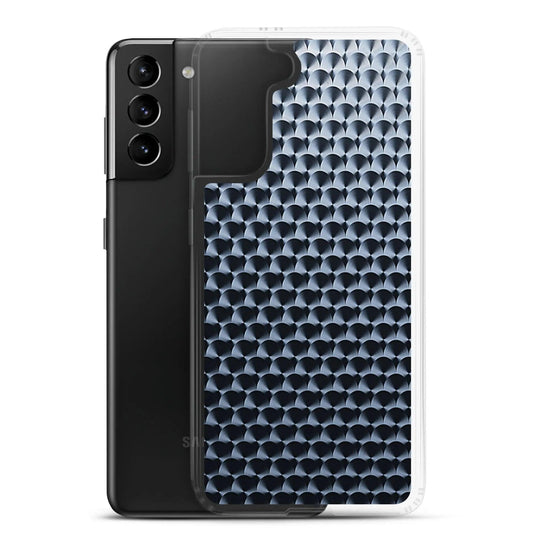 Industrial Dark Black Hammered Metal Flexible Clear Samsung Case Bump Resistant Corners CREATIVETECH