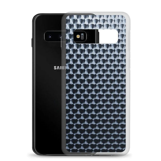Industrial Dark Black Hammered Metal Flexible Clear Samsung Case Bump Resistant Corners CREATIVETECH