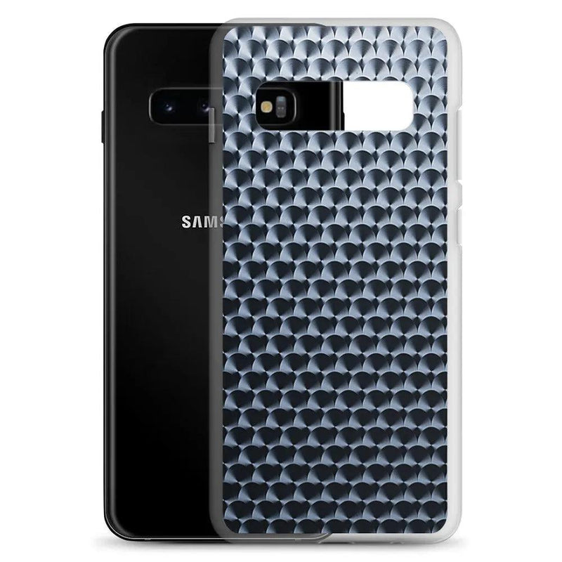 Load image into Gallery viewer, Industrial Dark Black Hammered Metal Flexible Clear Samsung Case Bump Resistant Corners CREATIVETECH