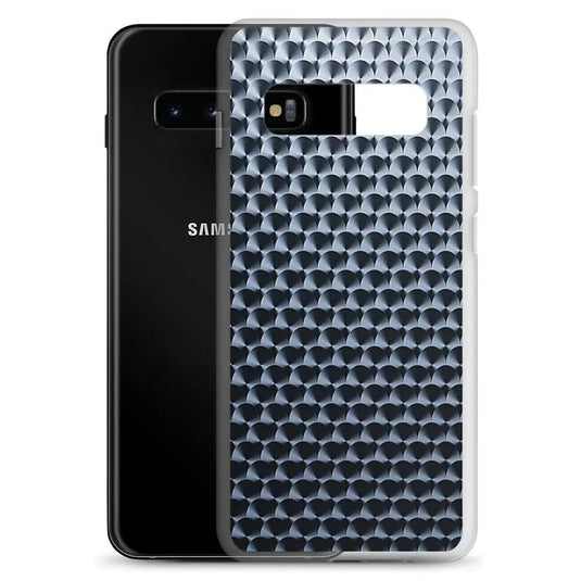 Industrial Dark Black Hammered Metal Flexible Clear Samsung Case Bump Resistant Corners CREATIVETECH