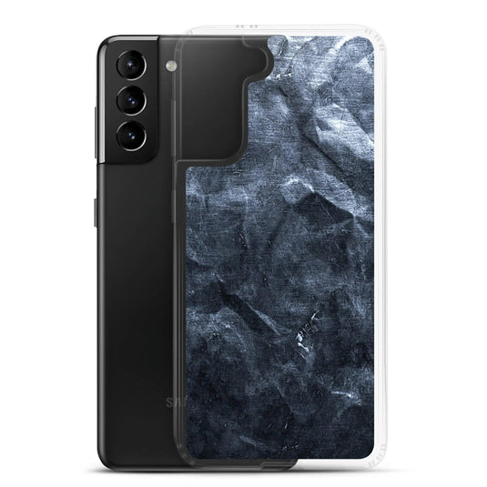 Industrial Dark Black Hammered Metal Flexible Clear Samsung Case Bump Resistant Corners CREATIVETECH