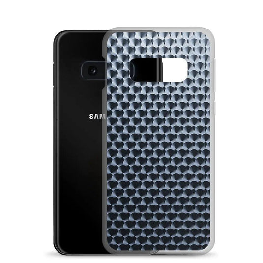 Industrial Dark Black Hammered Metal Flexible Clear Samsung Case Bump Resistant Corners CREATIVETECH