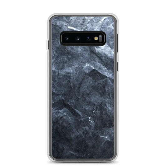 Industrial Dark Black Hammered Metal Flexible Clear Samsung Case Bump Resistant Corners CREATIVETECH