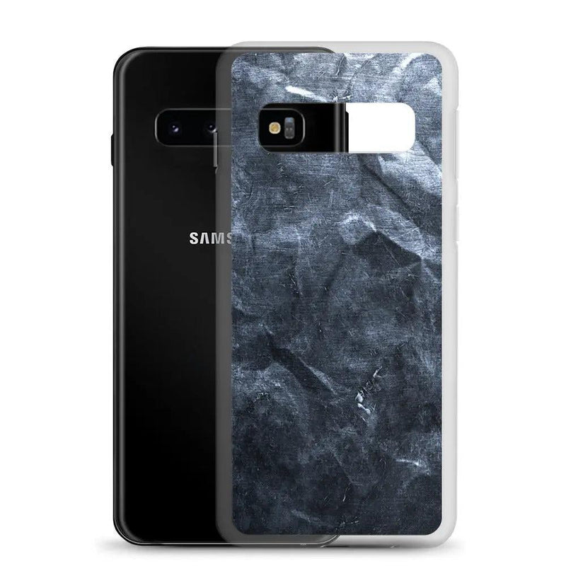 Load image into Gallery viewer, Industrial Dark Black Hammered Metal Flexible Clear Samsung Case Bump Resistant Corners CREATIVETECH
