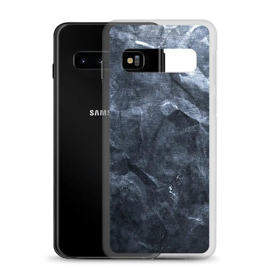 Industrial Dark Black Hammered Metal Flexible Clear Samsung Case Bump Resistant Corners CREATIVETECH