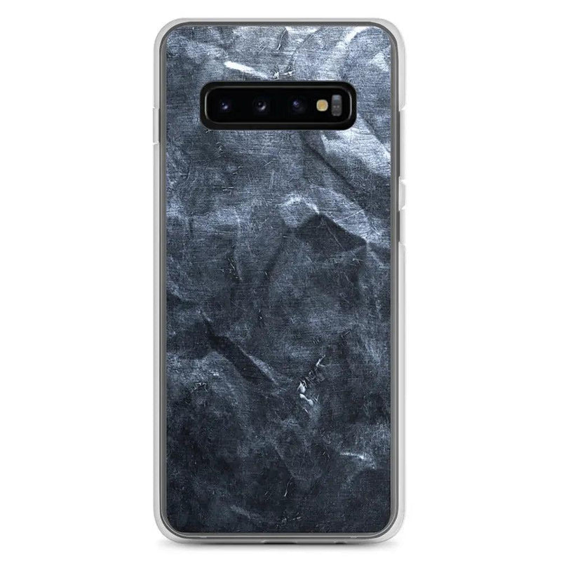 Load image into Gallery viewer, Industrial Dark Black Hammered Metal Flexible Clear Samsung Case Bump Resistant Corners CREATIVETECH