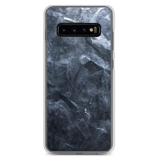 Industrial Dark Black Hammered Metal Flexible Clear Samsung Case Bump Resistant Corners CREATIVETECH