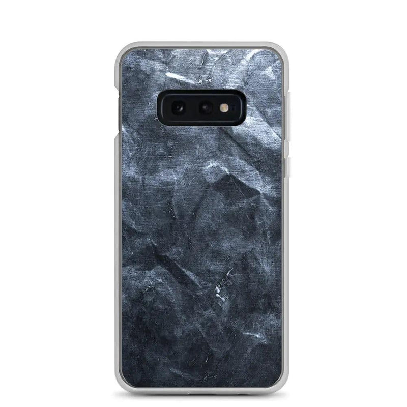 Load image into Gallery viewer, Industrial Dark Black Hammered Metal Flexible Clear Samsung Case Bump Resistant Corners CREATIVETECH