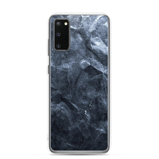 Industrial Dark Black Hammered Metal Flexible Clear Samsung Case Bump Resistant Corners CREATIVETECH