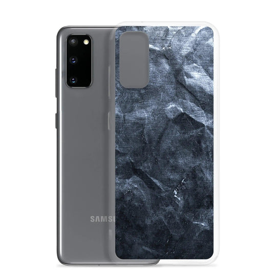 Industrial Dark Black Hammered Metal Flexible Clear Samsung Case Bump Resistant Corners CREATIVETECH