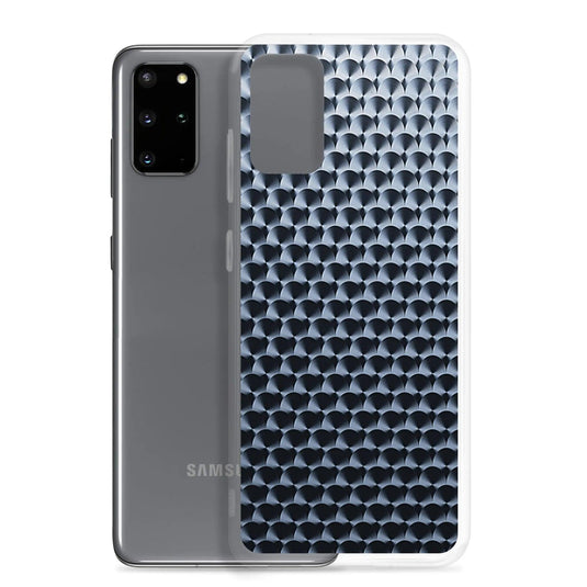 Industrial Dark Black Hammered Metal Flexible Clear Samsung Case Bump Resistant Corners CREATIVETECH