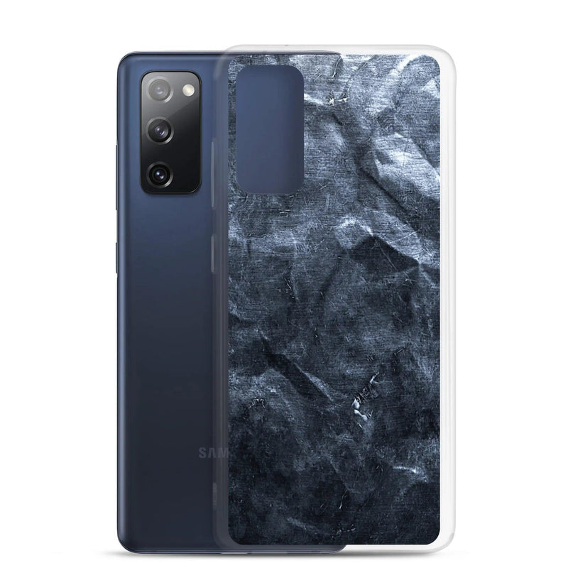 Load image into Gallery viewer, Industrial Dark Black Hammered Metal Flexible Clear Samsung Case Bump Resistant Corners CREATIVETECH