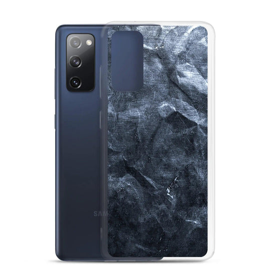 Industrial Dark Black Hammered Metal Flexible Clear Samsung Case Bump Resistant Corners CREATIVETECH