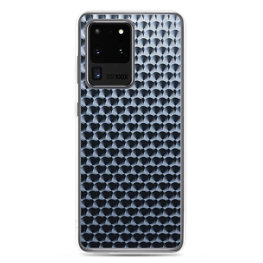 Industrial Dark Black Hammered Metal Flexible Clear Samsung Case Bump Resistant Corners CREATIVETECH