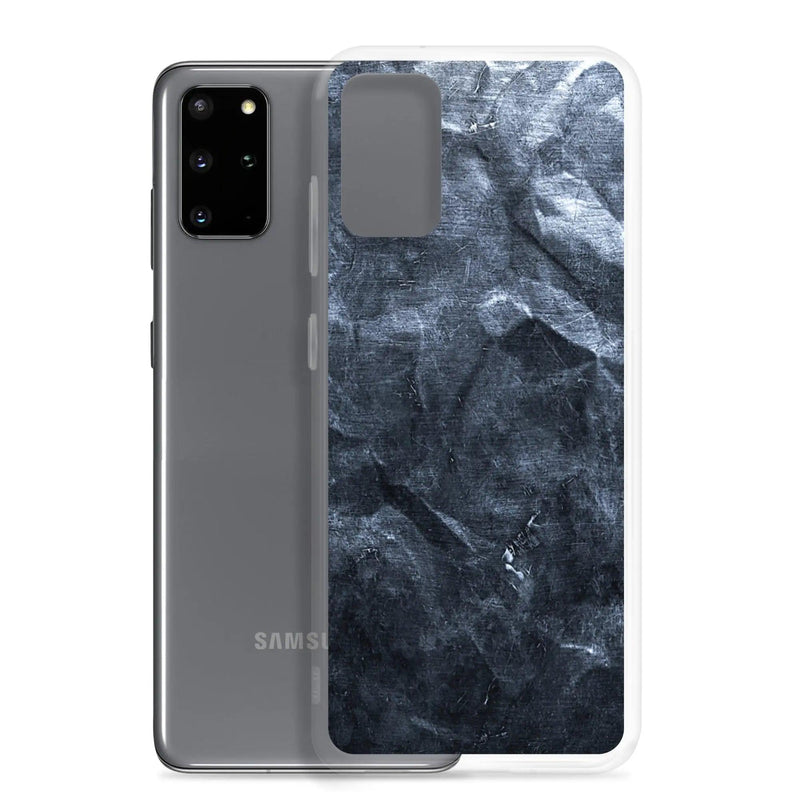 Load image into Gallery viewer, Industrial Dark Black Hammered Metal Flexible Clear Samsung Case Bump Resistant Corners CREATIVETECH