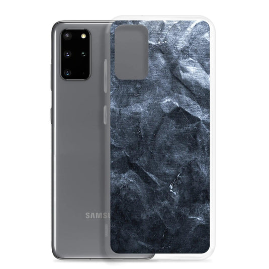 Industrial Dark Black Hammered Metal Flexible Clear Samsung Case Bump Resistant Corners CREATIVETECH