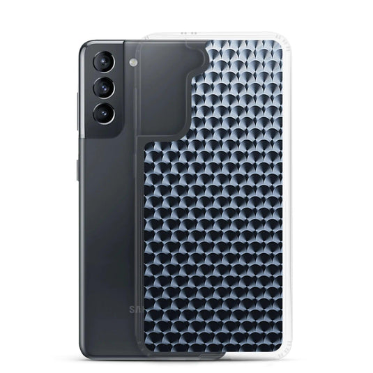 Industrial Dark Black Hammered Metal Flexible Clear Samsung Case Bump Resistant Corners CREATIVETECH