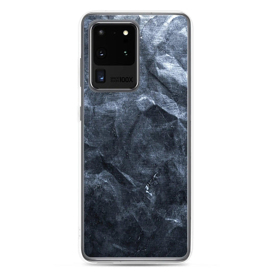 Industrial Dark Black Hammered Metal Flexible Clear Samsung Case Bump Resistant Corners CREATIVETECH