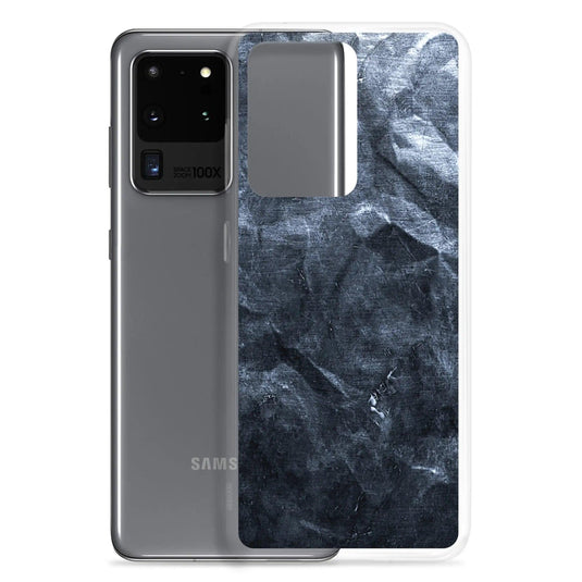 Industrial Dark Black Hammered Metal Flexible Clear Samsung Case Bump Resistant Corners CREATIVETECH
