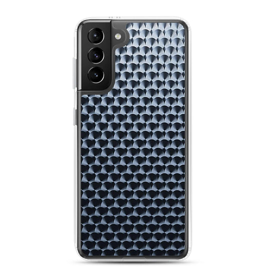 Industrial Dark Black Hammered Metal Flexible Clear Samsung Case Bump Resistant Corners CREATIVETECH