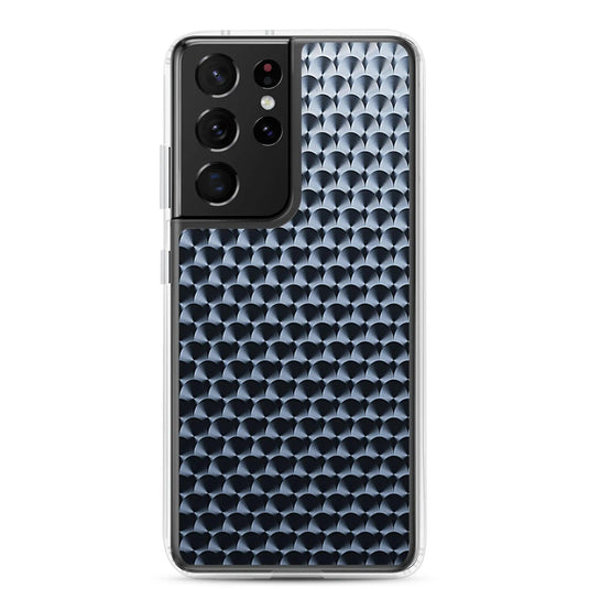Industrial Dark Black Hammered Metal Flexible Clear Samsung Case Bump Resistant Corners CREATIVETECH