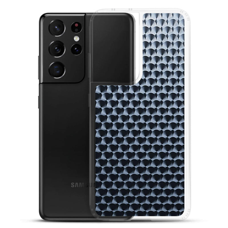 Load image into Gallery viewer, Industrial Dark Black Hammered Metal Flexible Clear Samsung Case Bump Resistant Corners CREATIVETECH