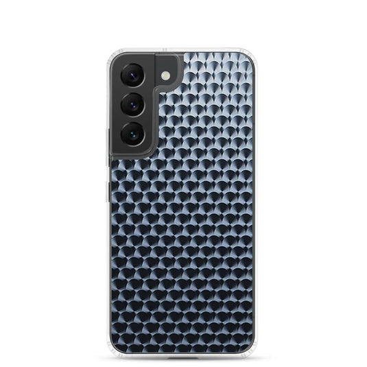 Industrial Dark Black Hammered Metal Flexible Clear Samsung Case Bump Resistant Corners CREATIVETECH